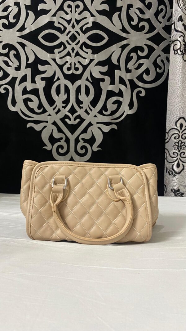 bagybars Stylish Cream Scarf Handbag Soft Leather - Image 3