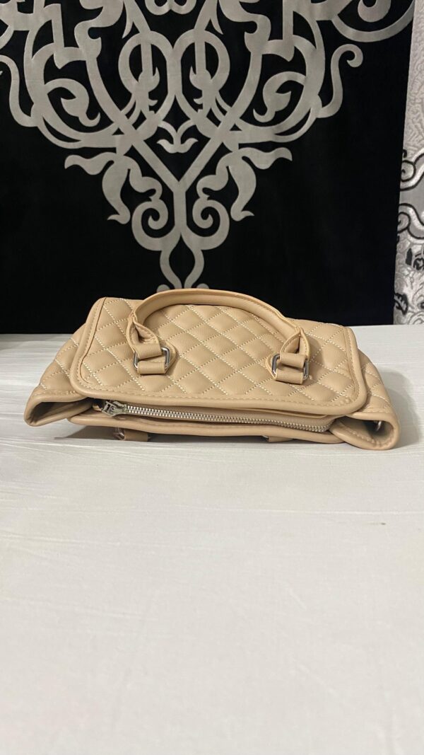 bagybars Stylish Cream Scarf Handbag Soft Leather - Image 2