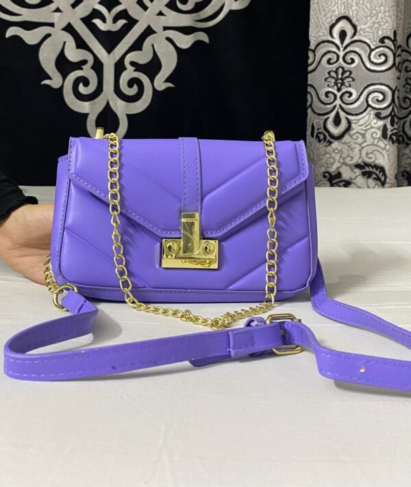 Bagybars Trendy Purple Chain Bag soft leather