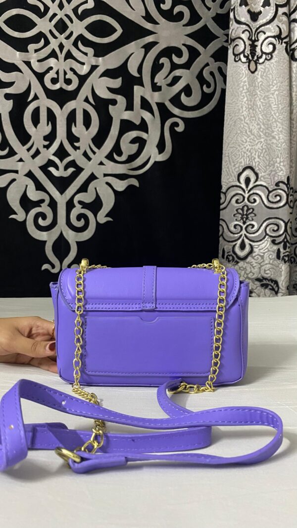 Bagybars Trendy Purple Chain Bag soft leather - Image 2