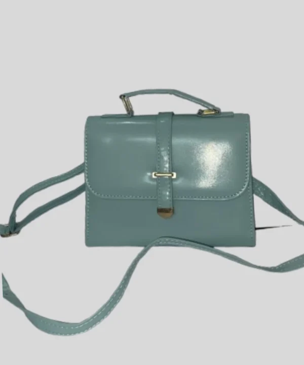 Bagybars Stylish Mint Green Crossbody Bag with Gold Hardware - Image 4