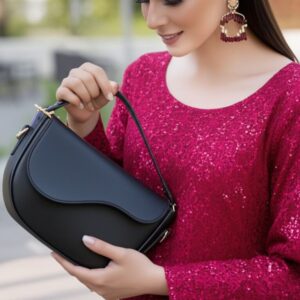 Bagybars Sleek Black Crescent Shoulder Bag