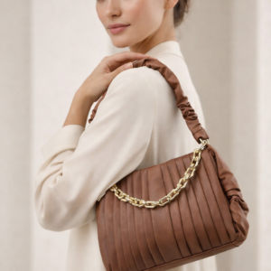 LuxeChain Quilted & Pleated Du